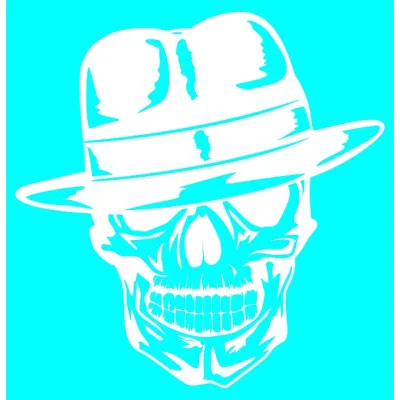 #0929 Mafia skull biela
