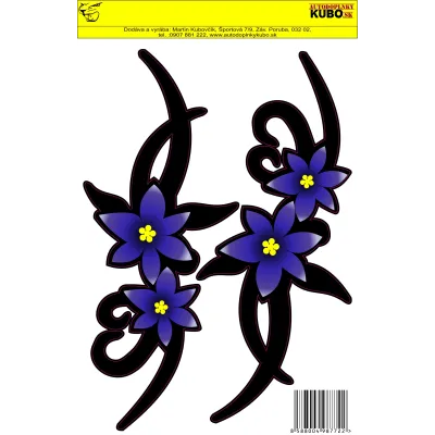 #3789 Samolepka ornament kvet modrý