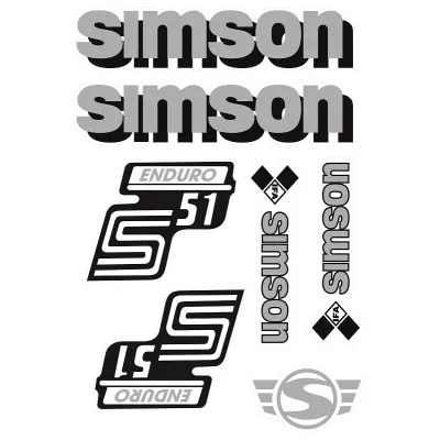 #2422 Samolepka Simson  set strieborný