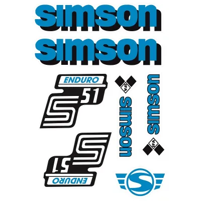 #2421 Samolepka Simson  set modrý