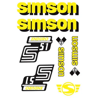 #2424 Samolepka Simson  set žltý