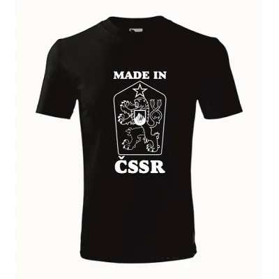 #0232 Tričko červené CSSR čierna-biela