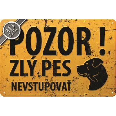 #2126 Tabuľka Pozor pes Buldog