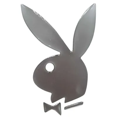 #5612 Samolepka 3D Playboy strieborný